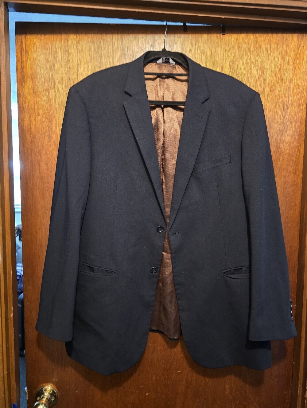 Mondi Men's Navy Blue Two-Button Blazer with Brown Lining and Matching  Pant